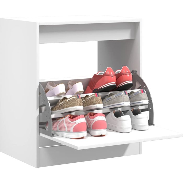 Maison exclusive - zapatero de madera de ingeniería blanco 60x42x69 cm