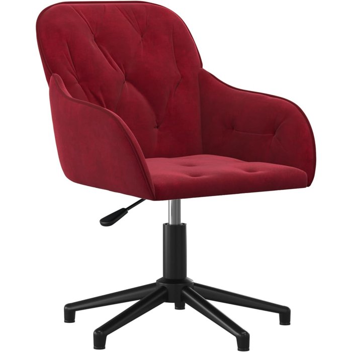 Silla de oficina | sillón oficina giratoria de terciopelo rojo tinto cfw947380