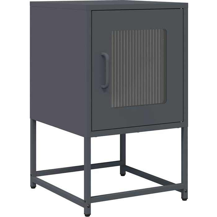 Mesita de noche acero laminado en frío antracita 36x39x60,5 cm - comfortxl