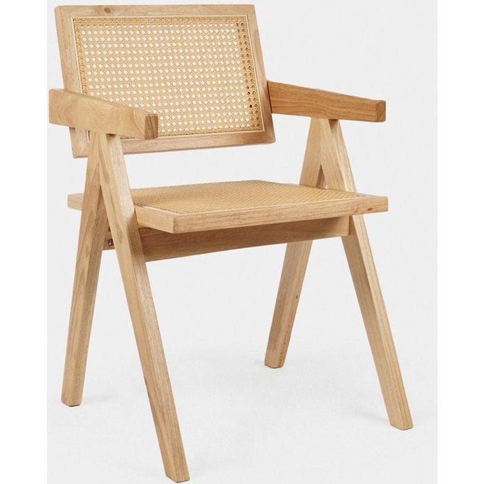 Silla de comedor de madera natural 51x80 cm