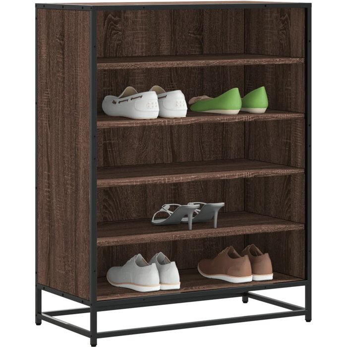 Maison exclusive - zapatero de madera y metal marrón roble 75x38x97,5 cm