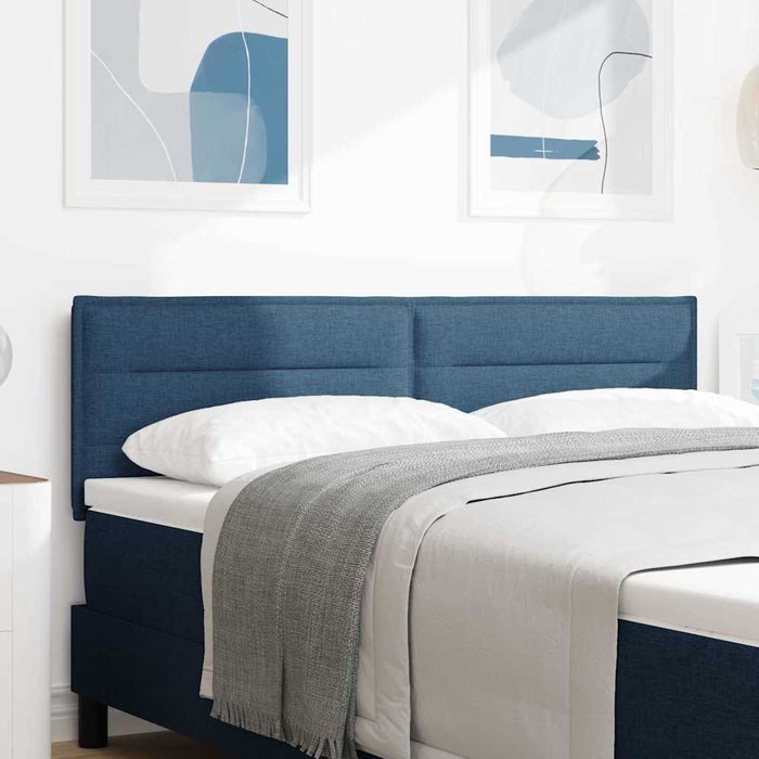 Maison exclusive - cabecero led con luces de tiras led manual azul 160 cm tela