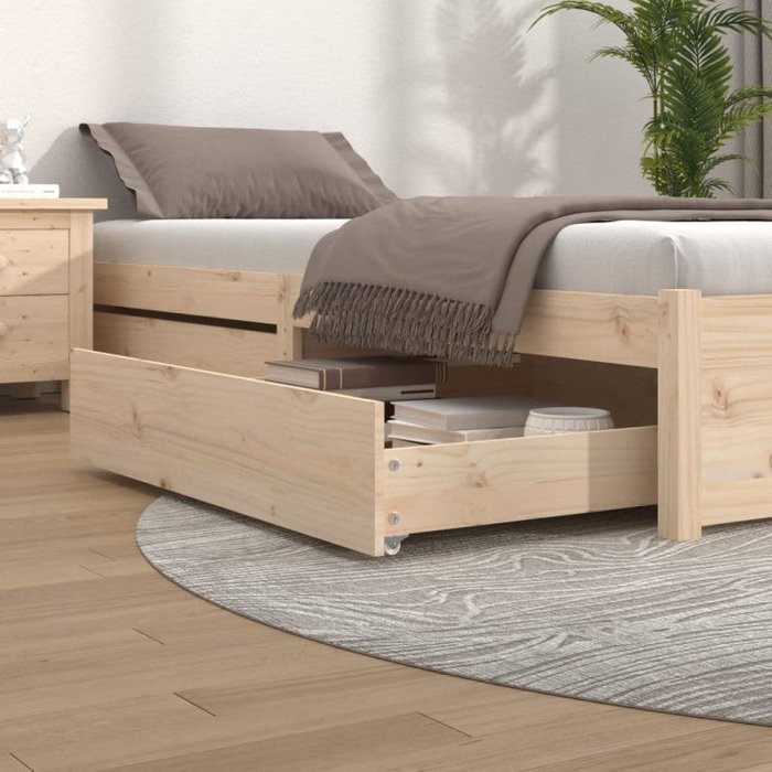 Cajones de cama 2 unidades madera maciza de pino vidaxl
