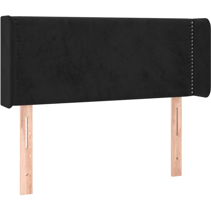 Cabecero con orejas terciopelo negro 103x16x78/88 cm