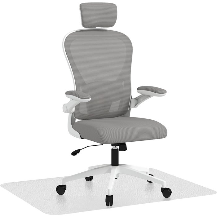 Conjunto de oficina homcom malla gris 58x63x125 cm 921-p055