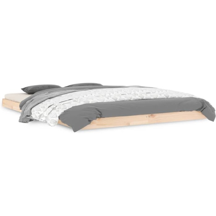 Estructura de cama sin colchón madera de pino blanca 140x200 cm — comfortxl