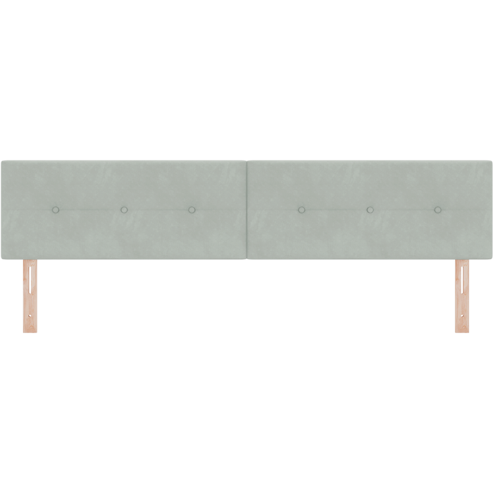 Cabecera acolchada gris claro de 200 cm en terciopelo cfw21317