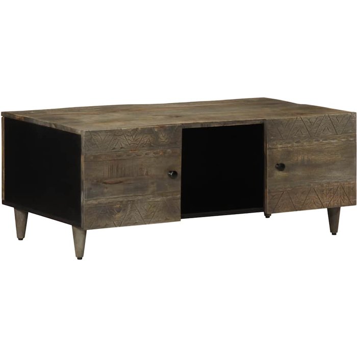 Mesa de centro madera maciza de mango gris claro 100x54x40 cm vidaxl