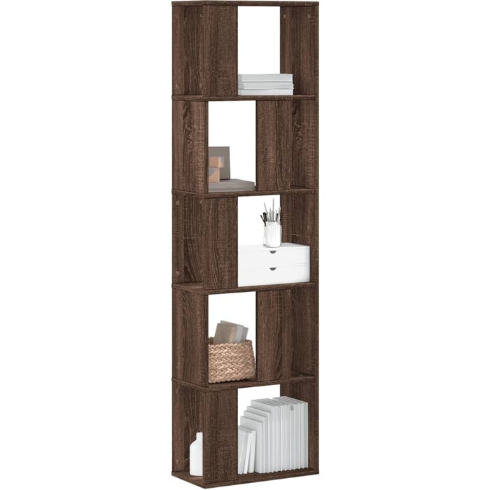 Maison exclusive - librería de 5 niveles madera de ingeniería marrón roble