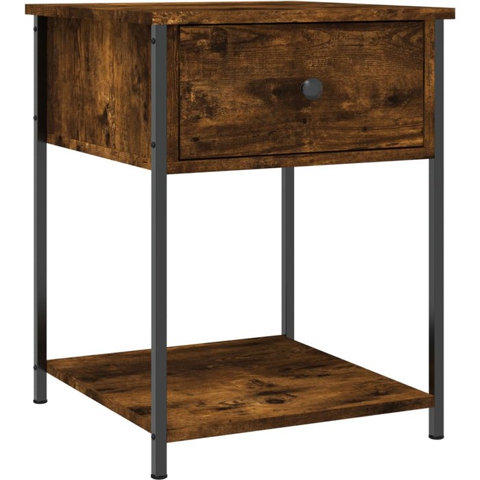 Mesita de noche roble ahumado 44x45x58 cm madera contrachapada