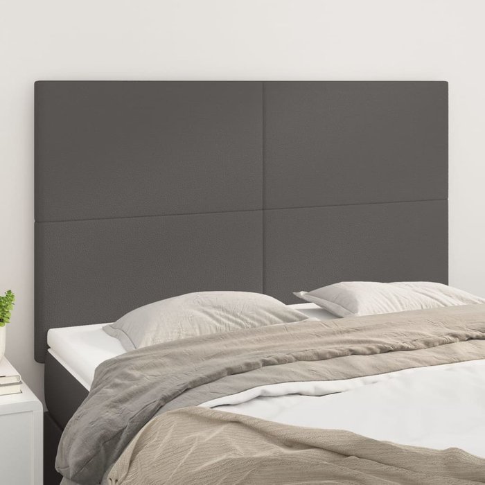 Maison exclusive - cabecero de cama gris 144x5x118/128 cm piel sintética