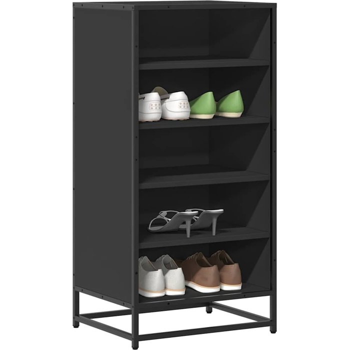 Zapatero negro 48x38x97,5 cm madera contrachapada