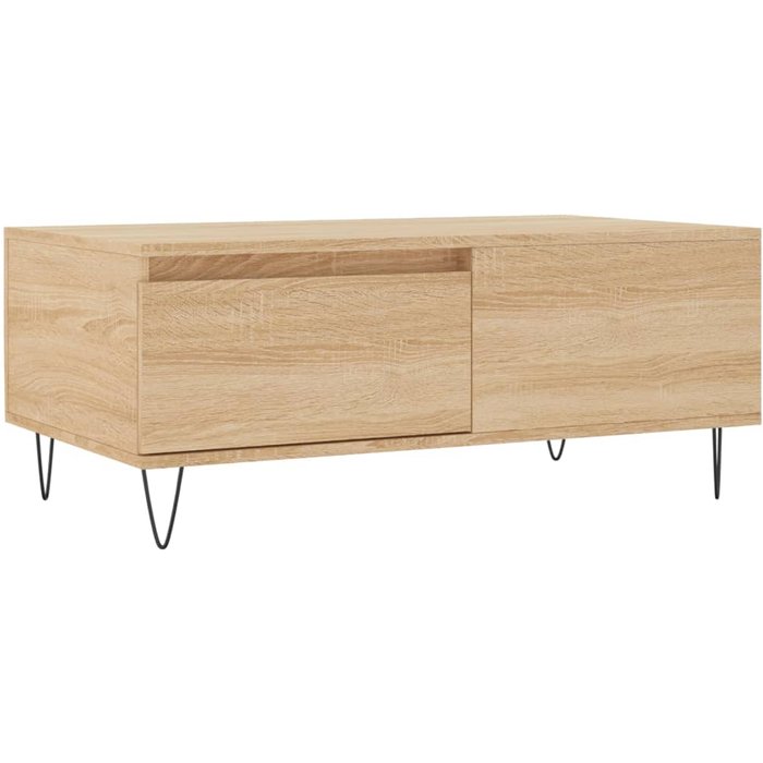 Mesa de centro madera contrachapada roble sonoma 90x50x36,5 cm - comfortxl