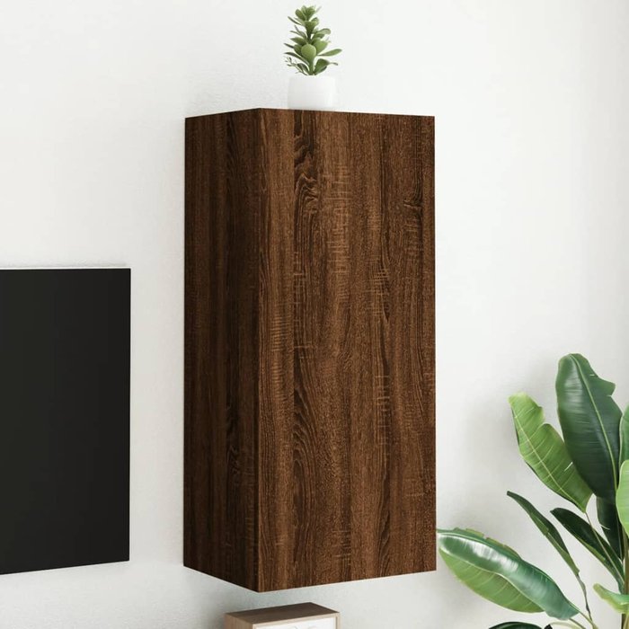 Vidaxl mueble tv de pared madera ingeniería marrón roble 40,5x30x90 cm