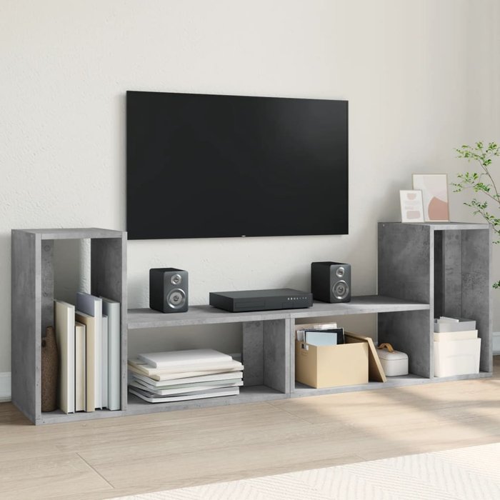 Vidaxl muebles de tv 2 uds madera ingeniería gris hormigón 75x30x50 cm