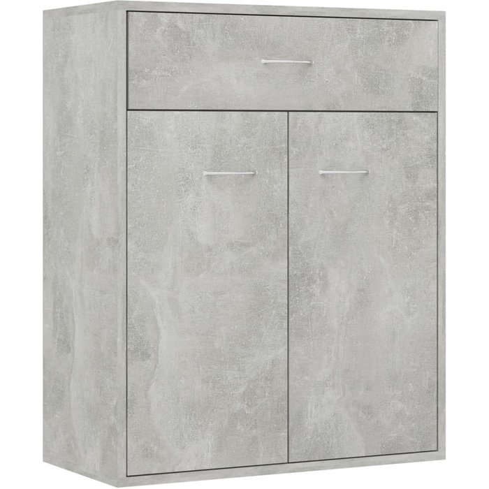 Aparador de madera contrachapada gris hormigón 60x30x75 cm - comfortxl
