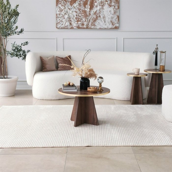 Mesa de centro mushroom v2 oro nogal
