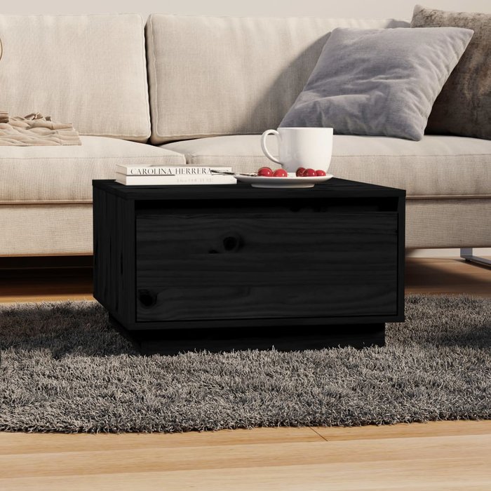 Maison exclusive - mesa de centro de madera maciza de pino negro 55x56x32 cm