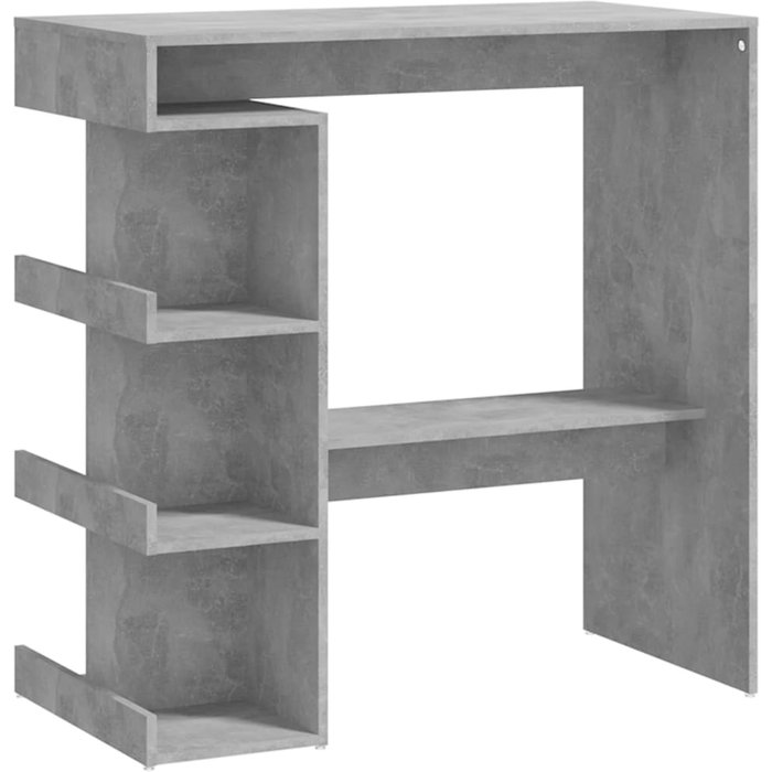 Mesa bar almacenaje contrachapada gris hormigón 100x50x101,5 cm