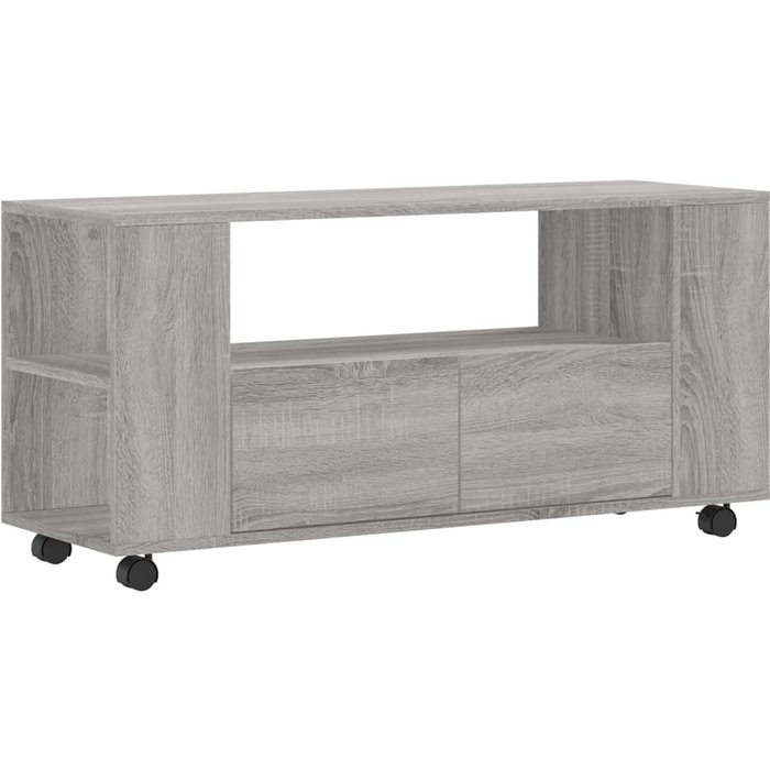 Mueble tv sonoma gris 102x34,5x43 cm madera contrachapada