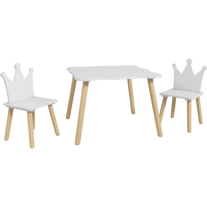 Muebles infantiles aiyaplay mdf, madera de pino blanco 60x60x44 cm 312-116v80wt