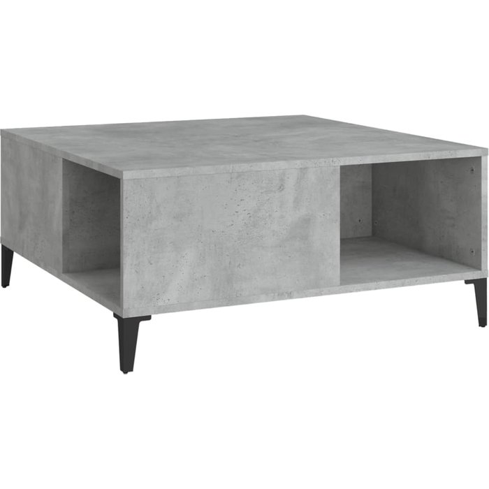 Mesa de centro madera contrachapada gris hormigón 80x80x36,5 cm