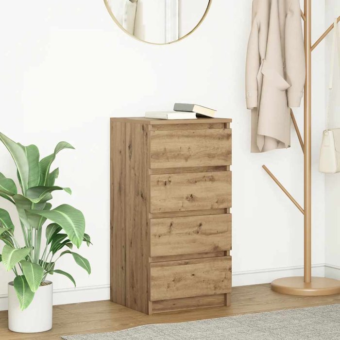 Maison exclusive - aparador artisan roble 37,5x35x76 cm madera de ingeniería