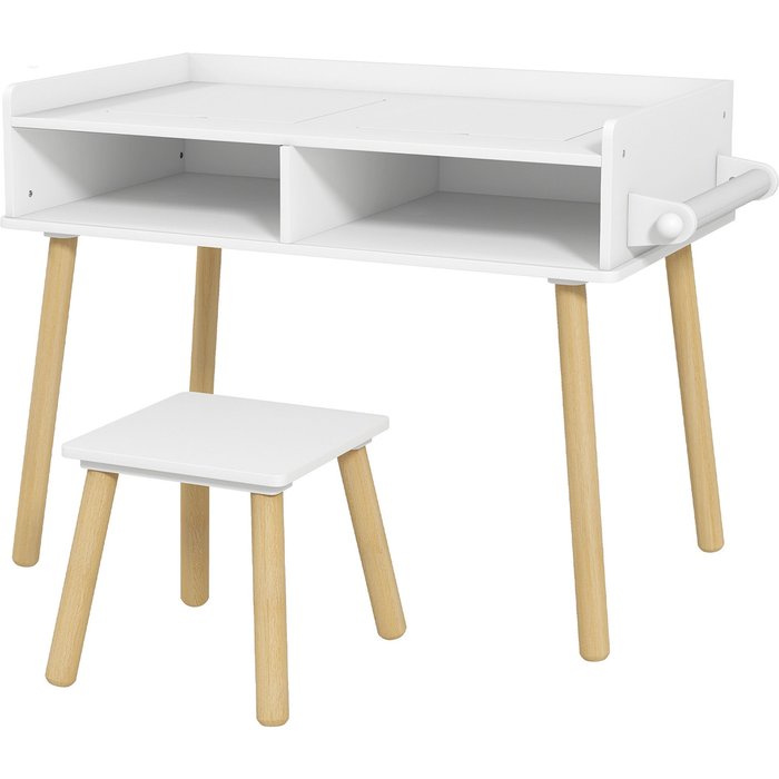 Mesa para niños homcom mdf gris 87x45x59.5 cm