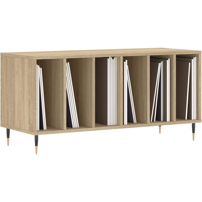 Mueble discos madera contrachapada roble sonoma 100x38x48 cm – comfortxl