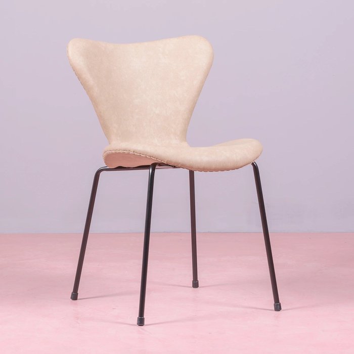 Silla vintage tapizada en polipiel desgastado - seven - nest dream - beige