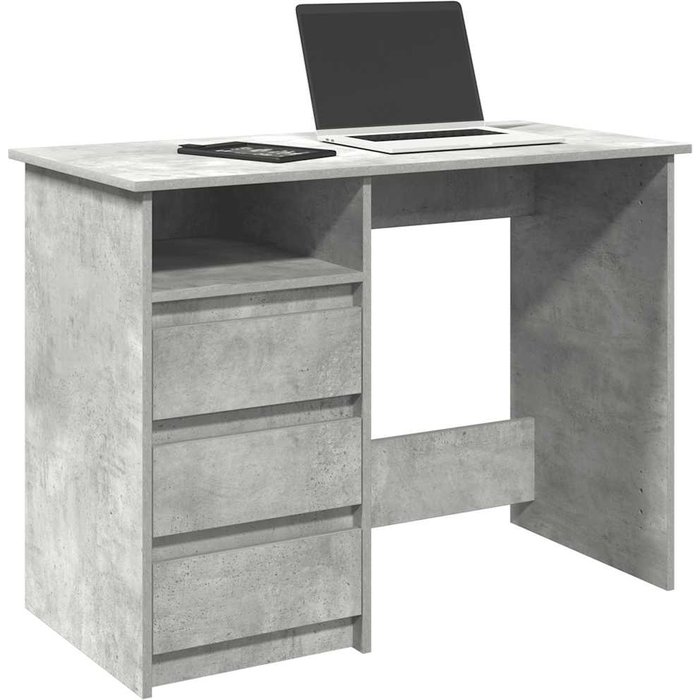 Escritorio de madera de ingeniería gris hormigón 102x50x75 cm vidaxl