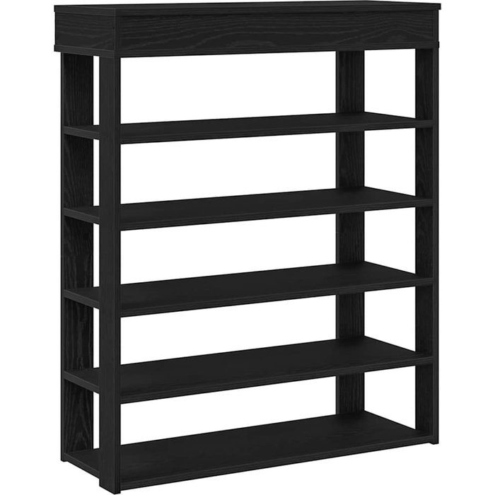 Mueble zapatero de madera de ingeniería negro 80x30x98 cm