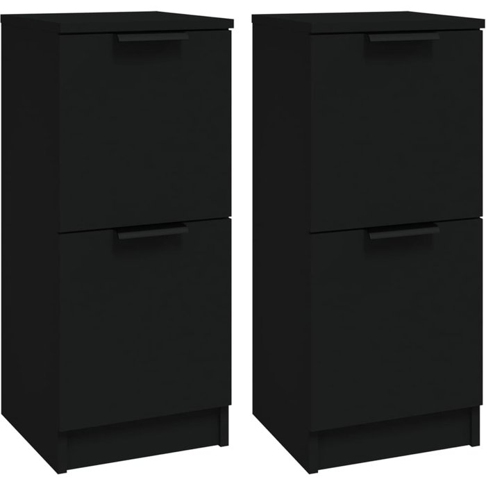 Aparador de madera contrachapada negro 30x30x70 cm - comfortxl