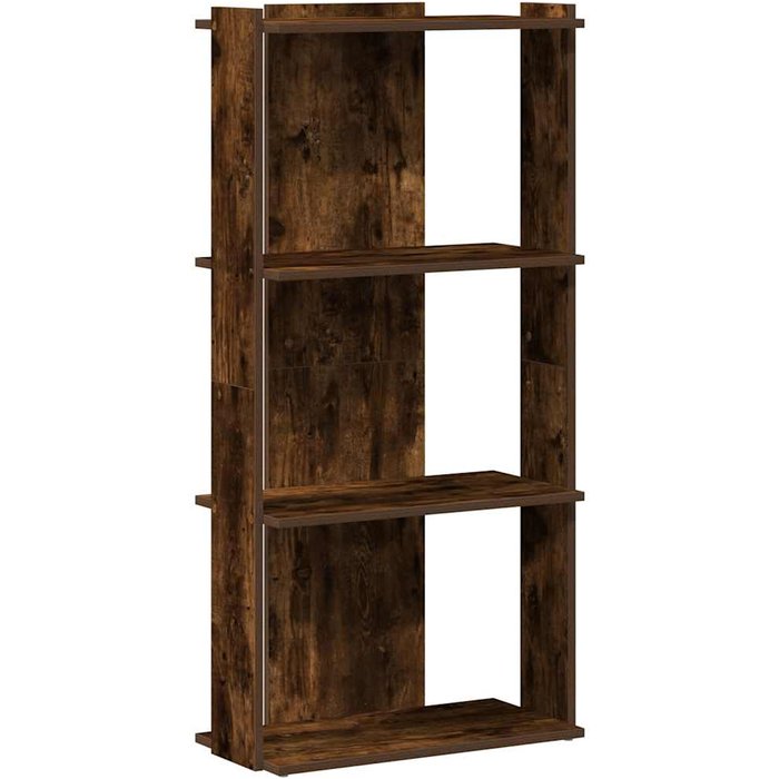 Librería 3 estantes madera ingeniería roble ahumado 60x30x120cm – comfortxl