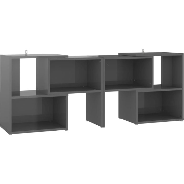 Mueble de tv de contrachapado gris brillante 104x30x52 cm - comfortxl