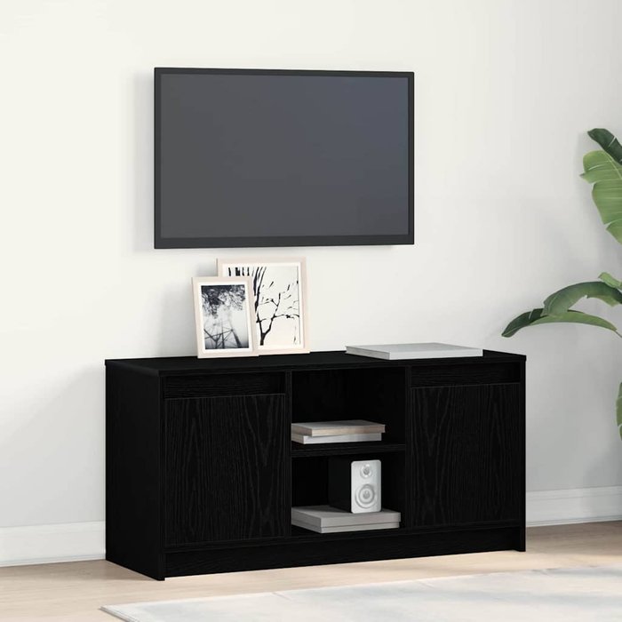 Gabinete de tv negro 100 x 34 x 50 cm madera contrachapada