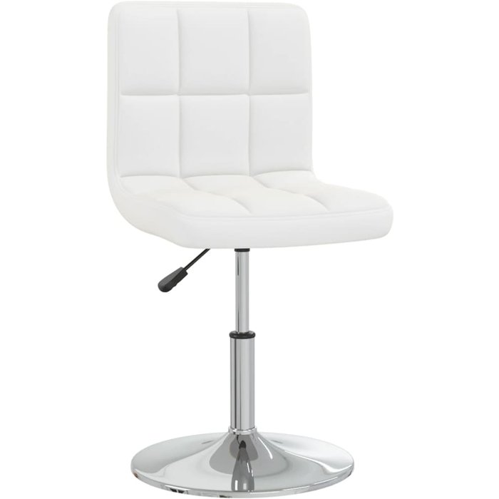 Silla de comedor de piel sintética blanca