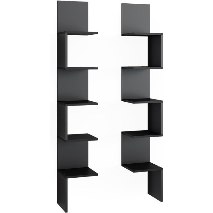 Vicco estantería esquinera paolo, negro, 28 x 175.4 cm lote de 2