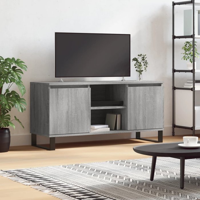 Maison exclusive - mueble de tv madera de ingeniería gris sonoma 104x35x50 cm