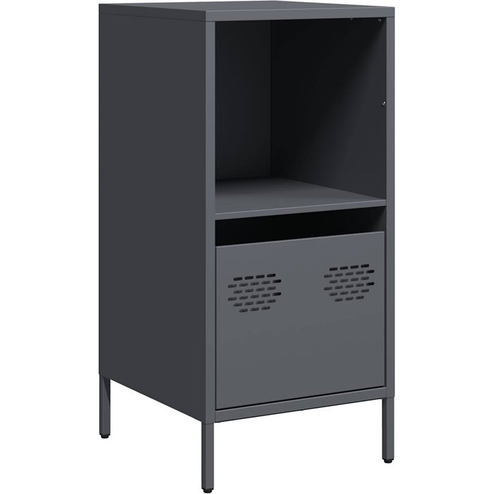 Aparador de acero laminado en frío antracita 35x39x73,5 cm - comfortxl