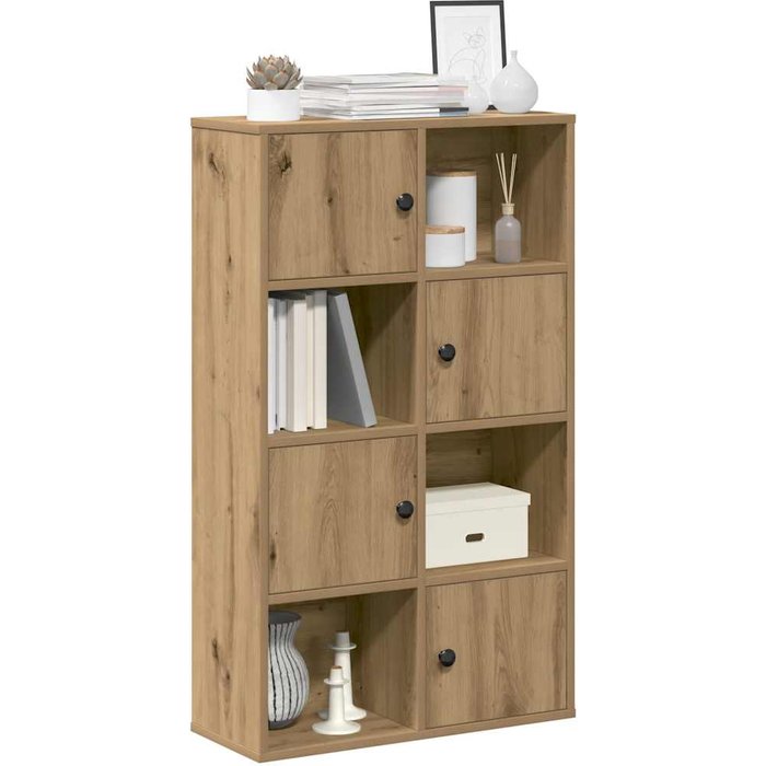 Librería artesanal de roble 60x24x101,5 cm de madera contrachapada