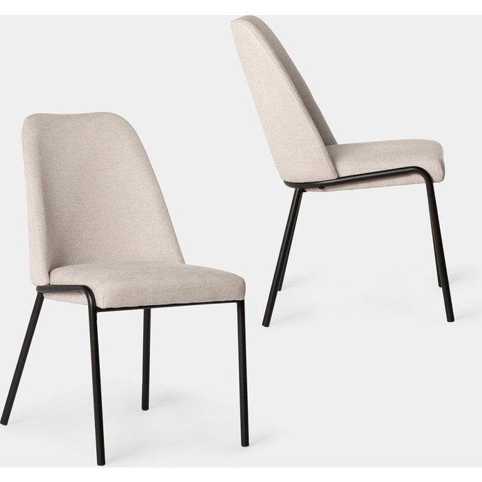 Packs 2 sillas tela beige 50 x 88 cm