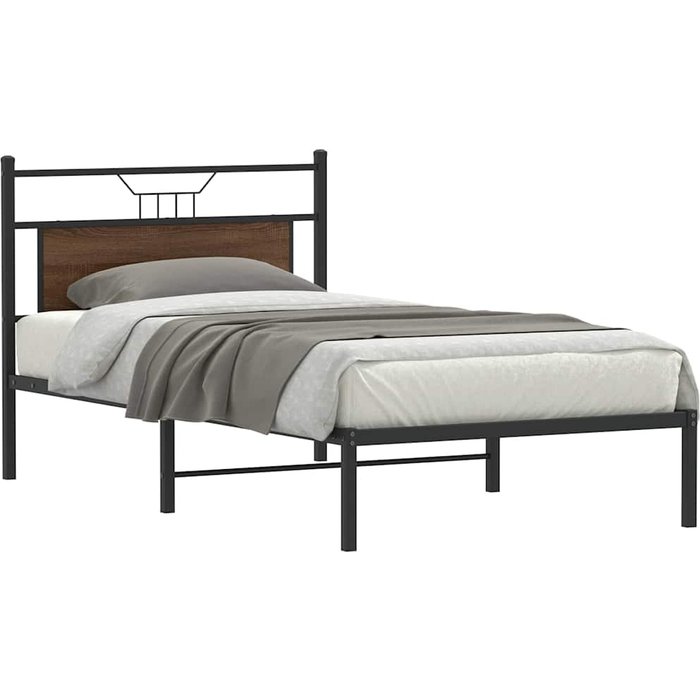 Maison exclusive - estructura de cama sin colchón madera marrón roble 100x190 cm