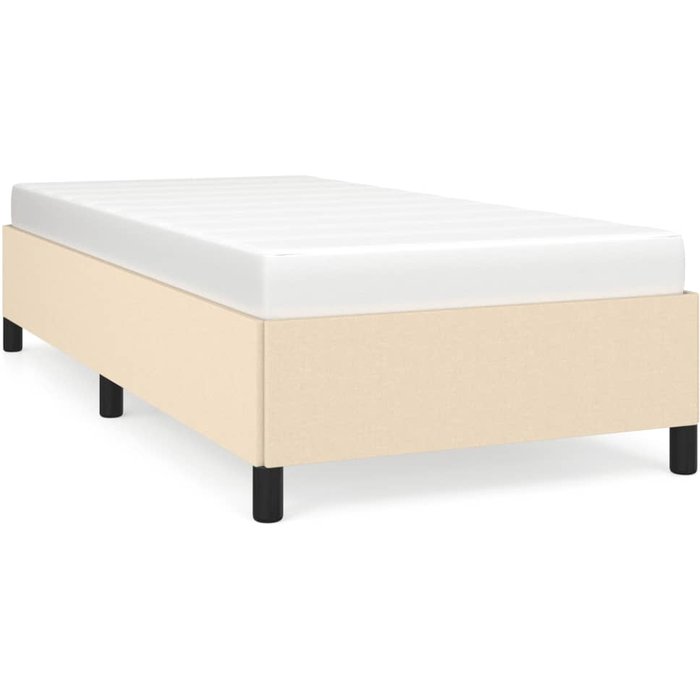 Estructura de cama sin colchón tela crema 80x200 cm — comfortxl
