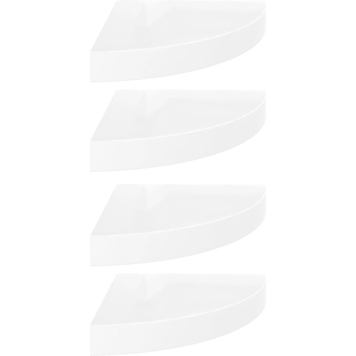 Estante flotante de pared 4 uds mdf blanco brillo 25x25x3,8 cm