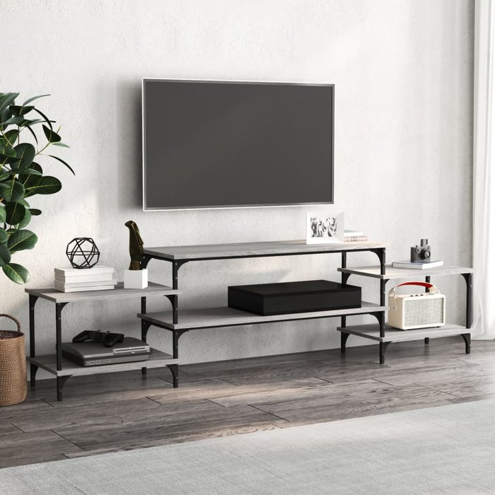 Mueble de tv sonoma gris 197x35x52 cm madera de ingeniería