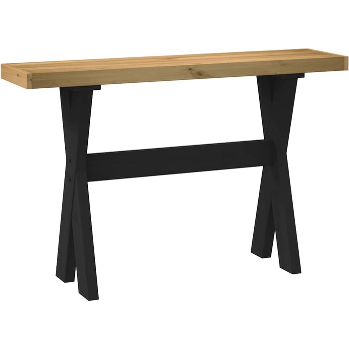 Mesa consola noain patas en x madera maciza pino 120x30x75 cm
