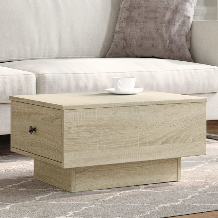 Mesa de centro roble sonoma 60x45x31 cm madera contrachapada