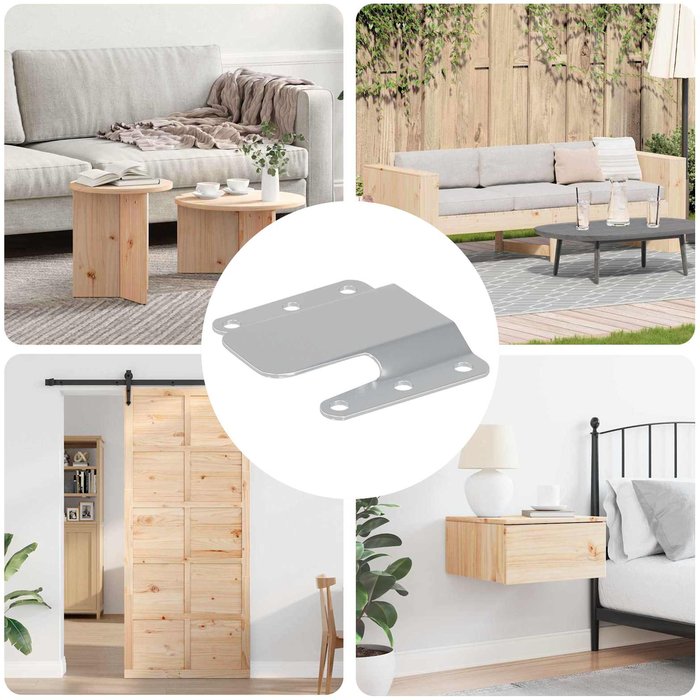 Soporte de montaje flush 419 pcs plateado 75 x 66 x 1,4 mm