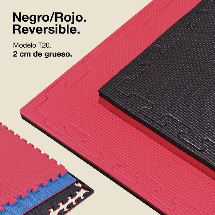 Jowy tatami puzzle 2,5cm 100x100cm, pack 4 unidades – superficie t azul/rojo